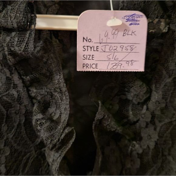 Party Time Fashions Vintage NWT Black Lace Dress - Picture 5 of 6